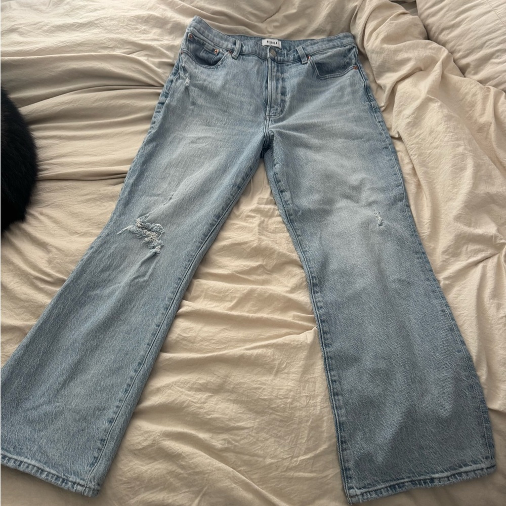 distressed Light Wash Pistola cropped Ally Crop Bootcut Jean